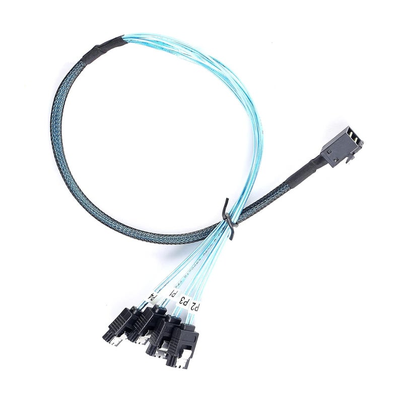 ADCAUDX 2Pack Mini SAS to SATA Cable: 0.5M SFF-8643 to SATA Forward Breakout Mini SAS HD SFF 8643 Controller to Hard Drive Cable (1.6FT) - Image 5